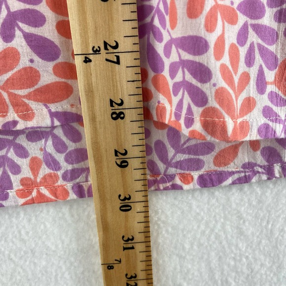 Garnet Hill Fern Print Playa Caftan Top Sz 18 Cotton - Picture 6 of 8